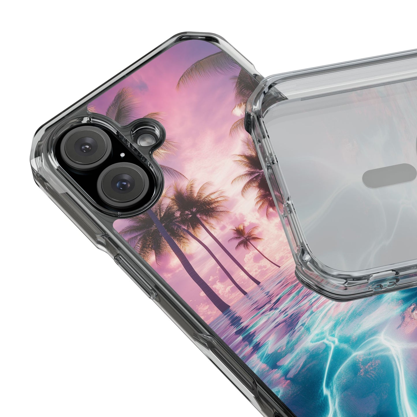 Iridescent Tropical Wave Magnetic Clear iPhone Case