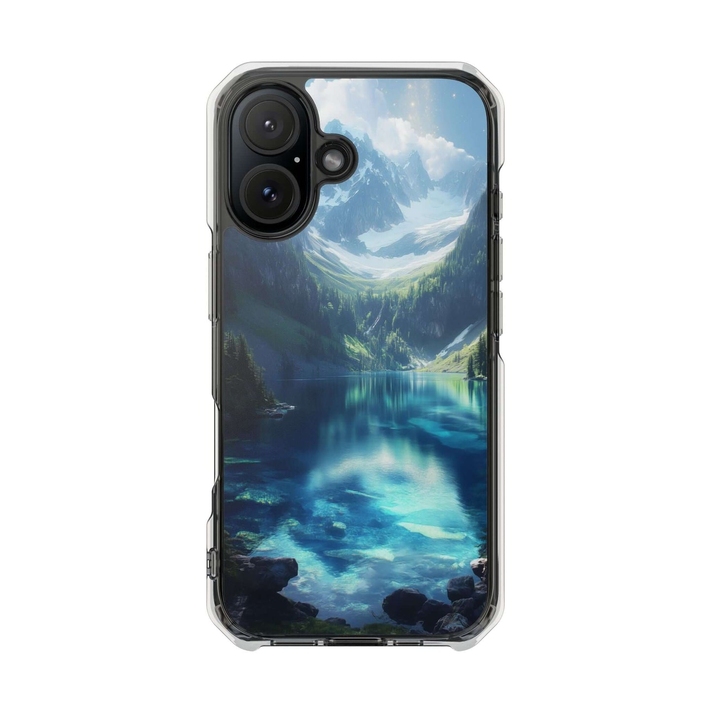 Ethereal Glacial Lake Magnetic Clear Impact iPhone Case
