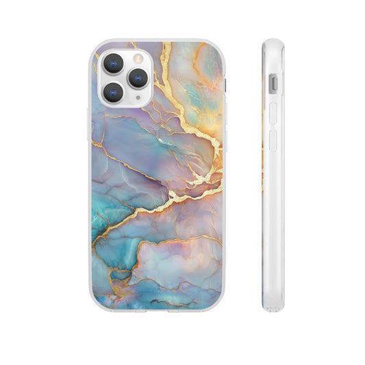 Golden Ocean Marble iPhone Flexi Case