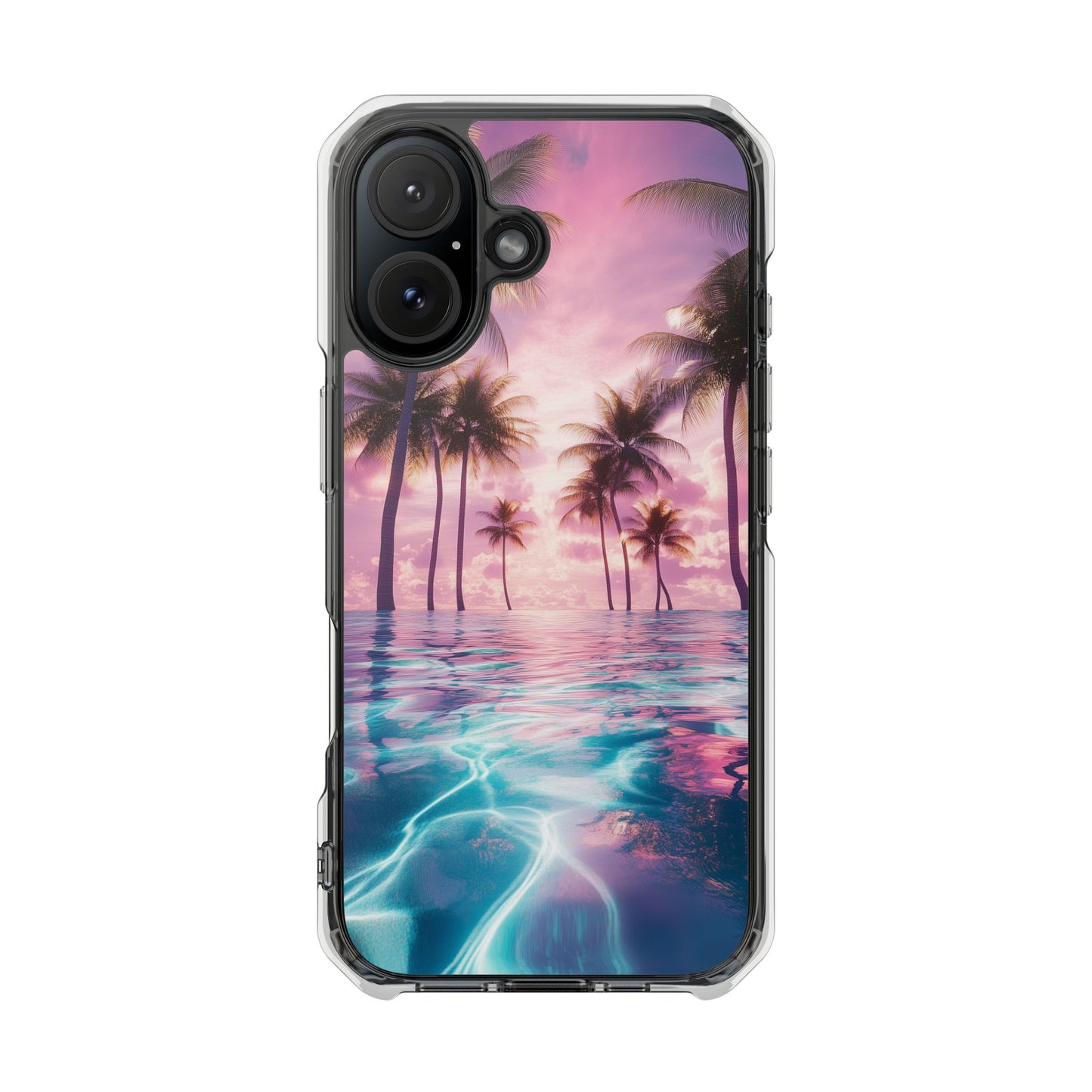 Iridescent Tropical Wave Magnetic Clear iPhone Case