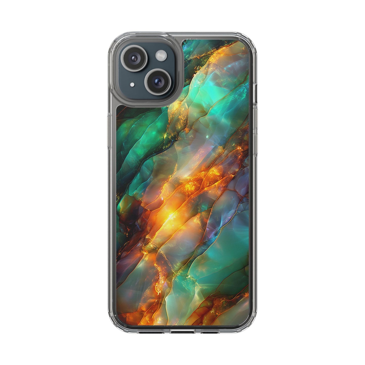Radiant Gemstone Marble Inspired Clear iPhone Case