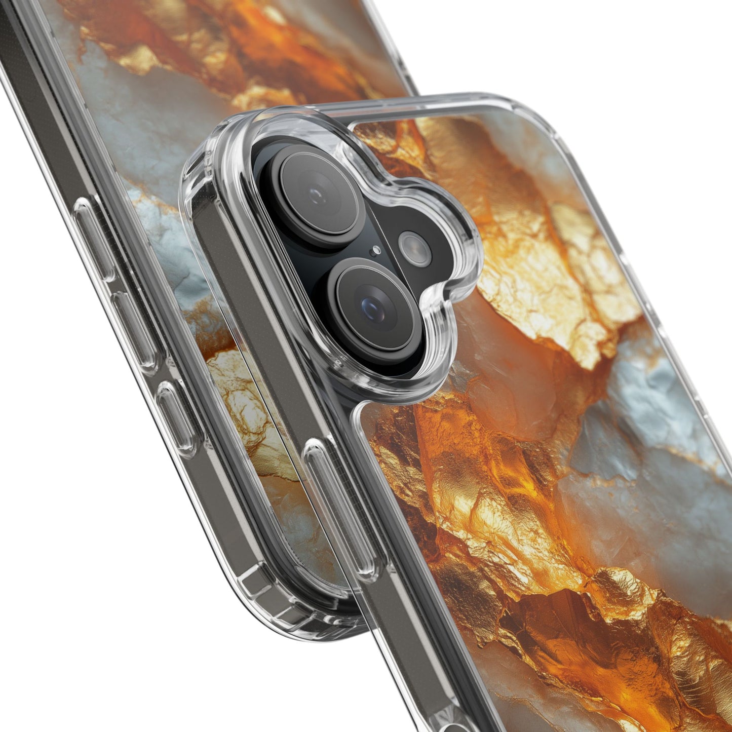 Crystal Clear iPhone Case with Luxe Gold Detail – Trendy Everyday Style