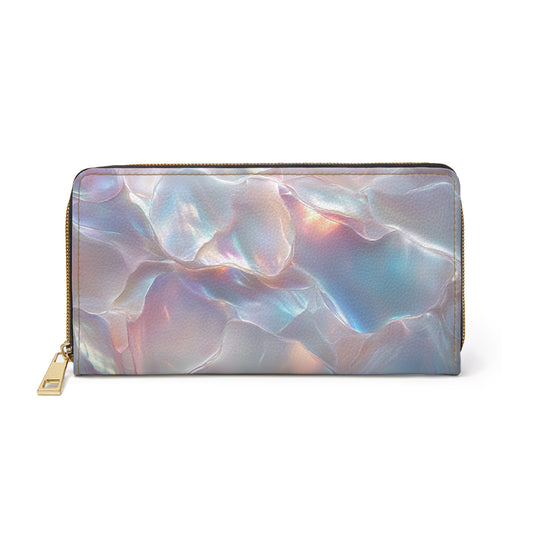 Iridescent Mother of Pearl Cell Phone Clutch Wallet