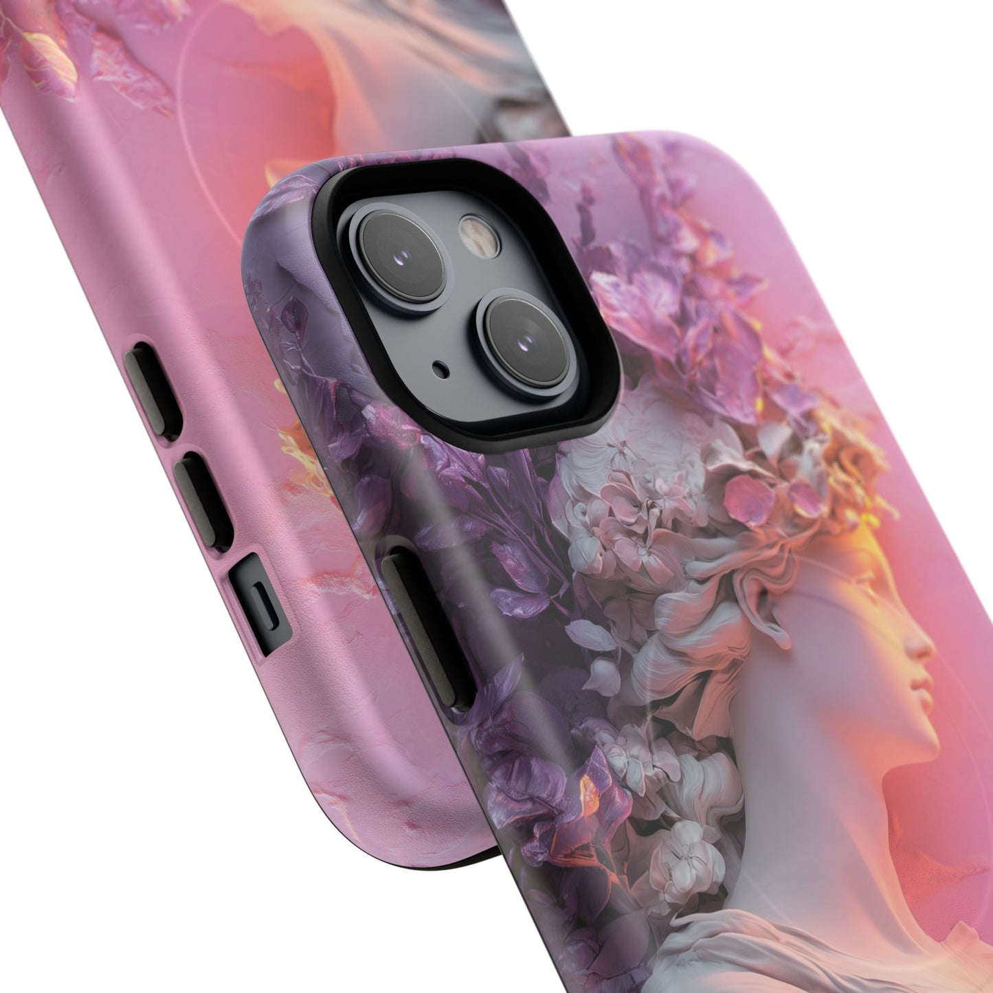 Elegant Floral Tough Magnetic Case for iPhone - Aesthetic Protection