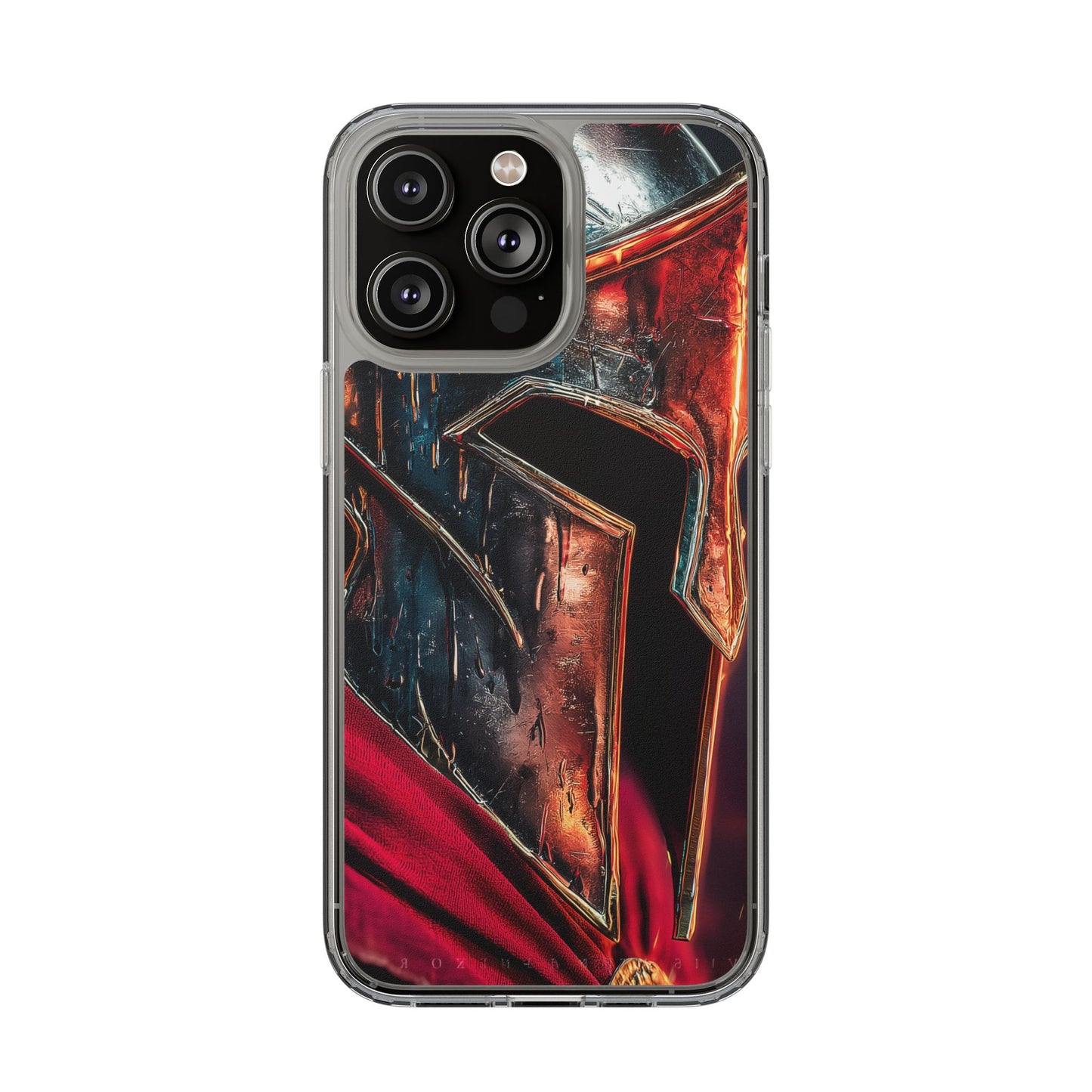 Battle Ready Clear Phone Case - Heroic Spartan Design