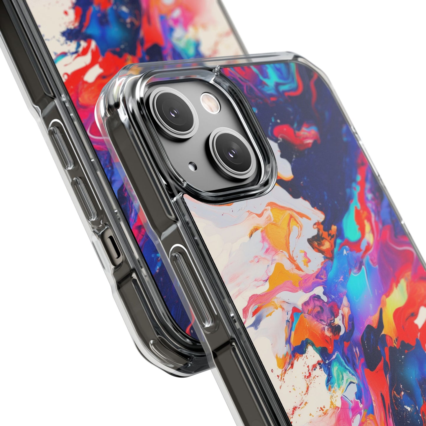 Vibrant Colorful Abstract Phone Case – Magnetic Clear Case for Bold & Stylish Protection