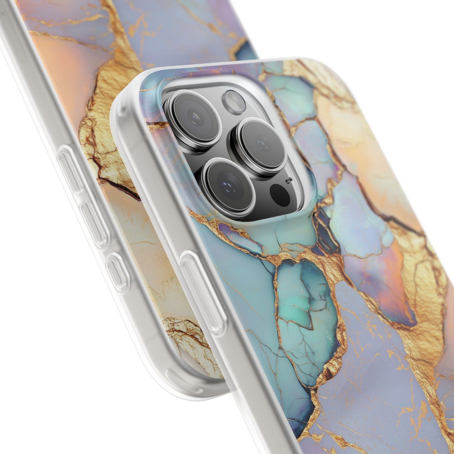 Iridescent Gold Cracks Flexi iPhone Case