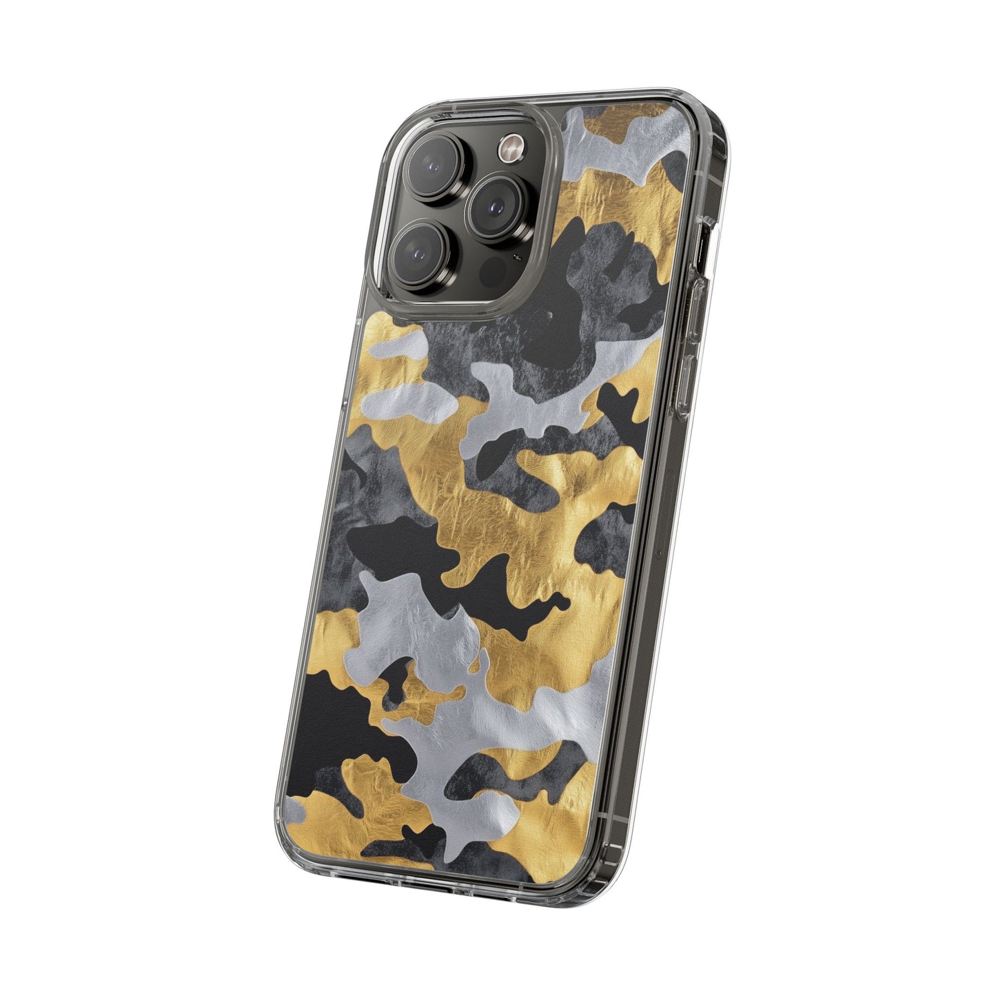 Metallic Gold Camo Clear Phone Case - Stylish Phone Cover