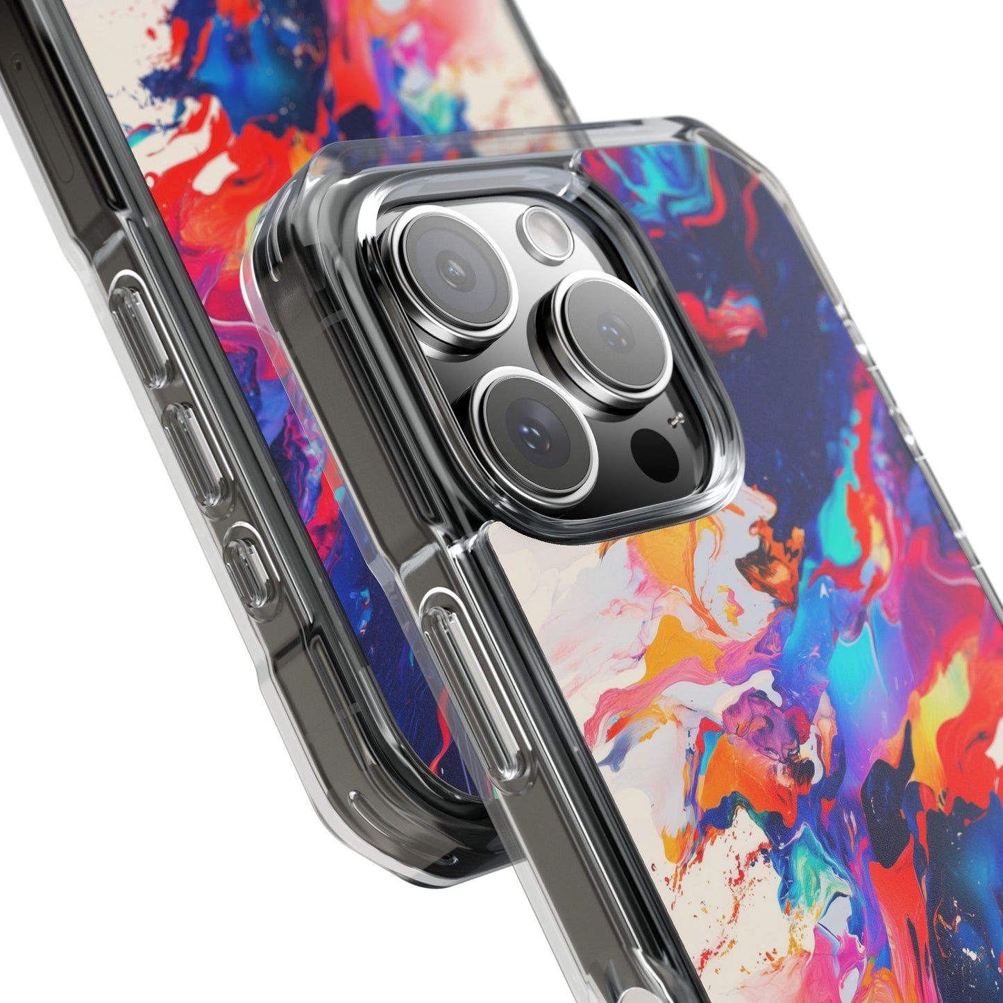 Vibrant Colorful Abstract Phone Case – Magnetic Clear Case for Bold & Stylish Protection