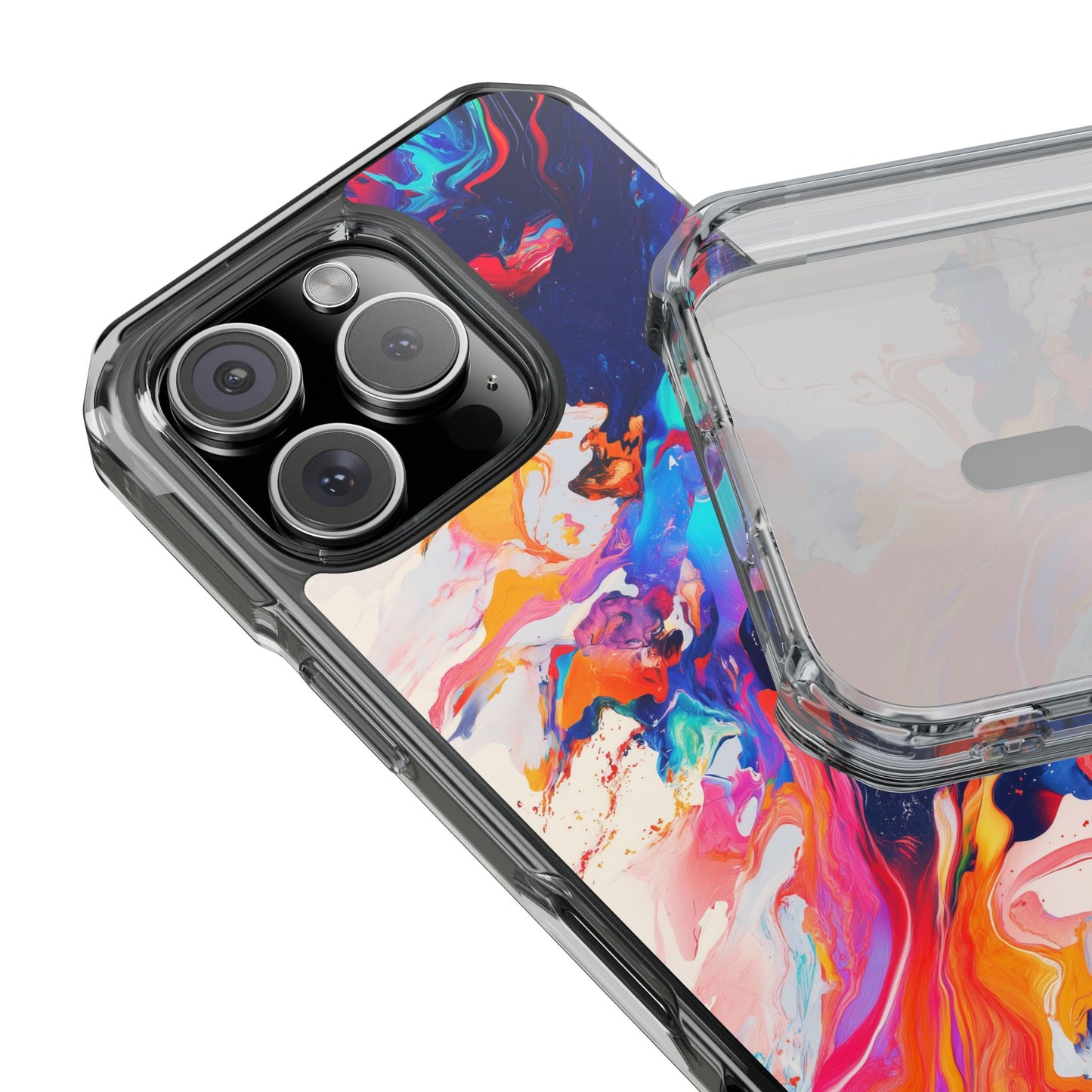 Vibrant Colorful Abstract Phone Case – Magnetic Clear Case for Bold & Stylish Protection