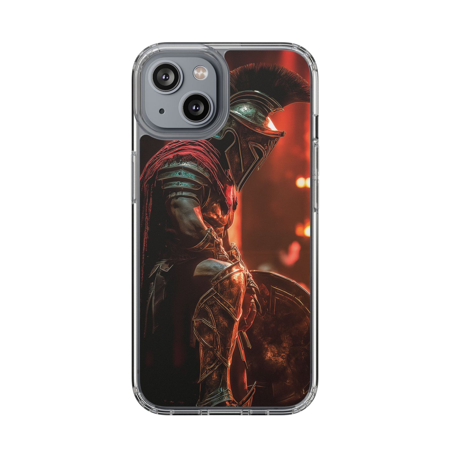 Leonidas Edition Spartan Warrior iPhone Case – Rugged Clear Protection with Bold Battle Inspired Design