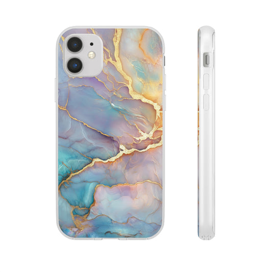 Golden Ocean Marble iPhone Flexi Case
