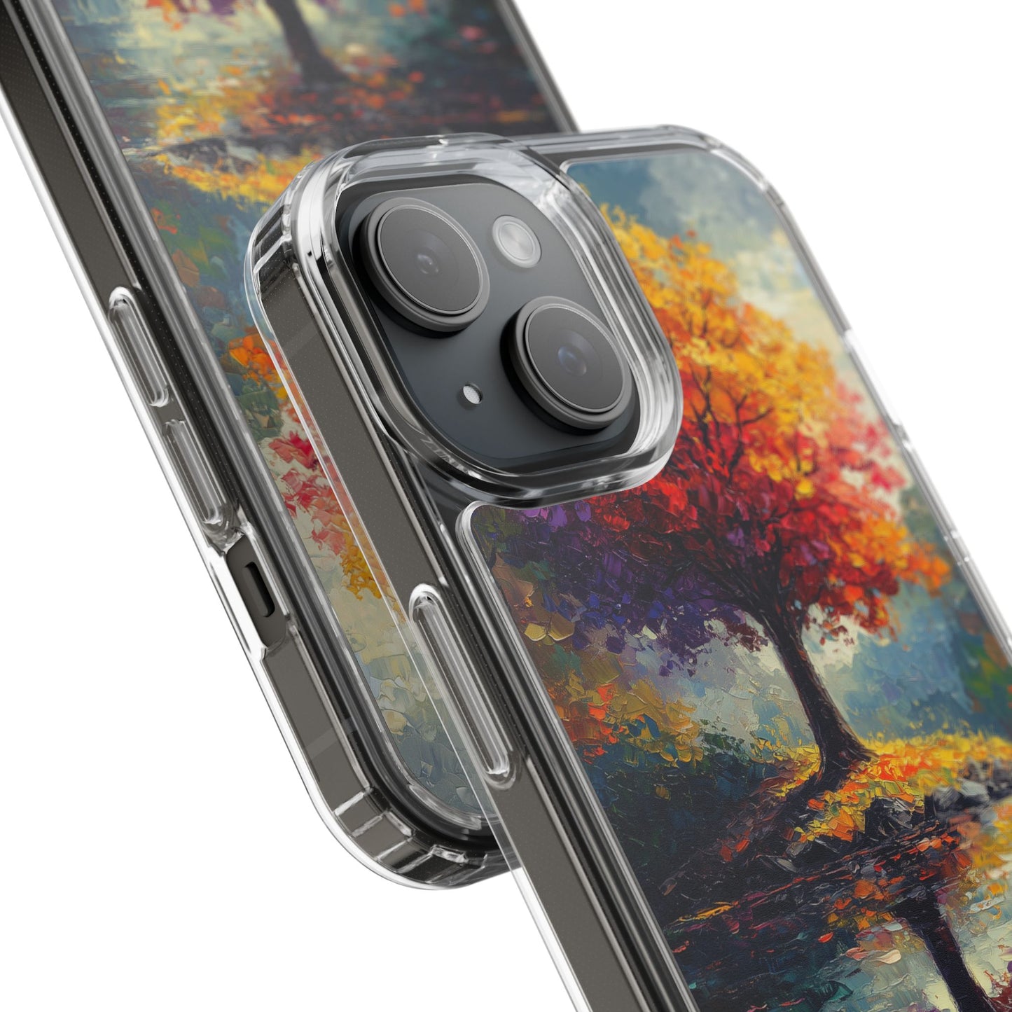 Autumn Landscape Phone Case - Clear Case with Vibrant Tree Design