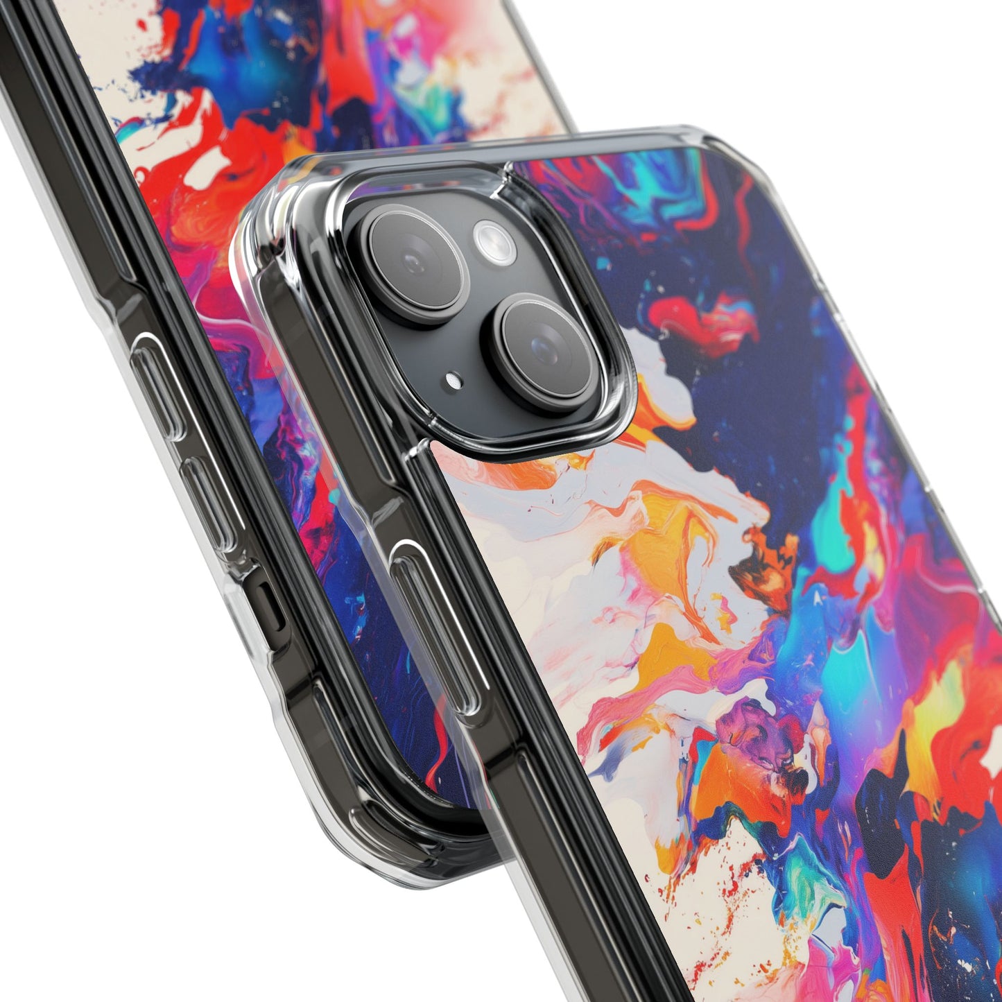 Vibrant Colorful Abstract Phone Case – Magnetic Clear Case for Bold & Stylish Protection
