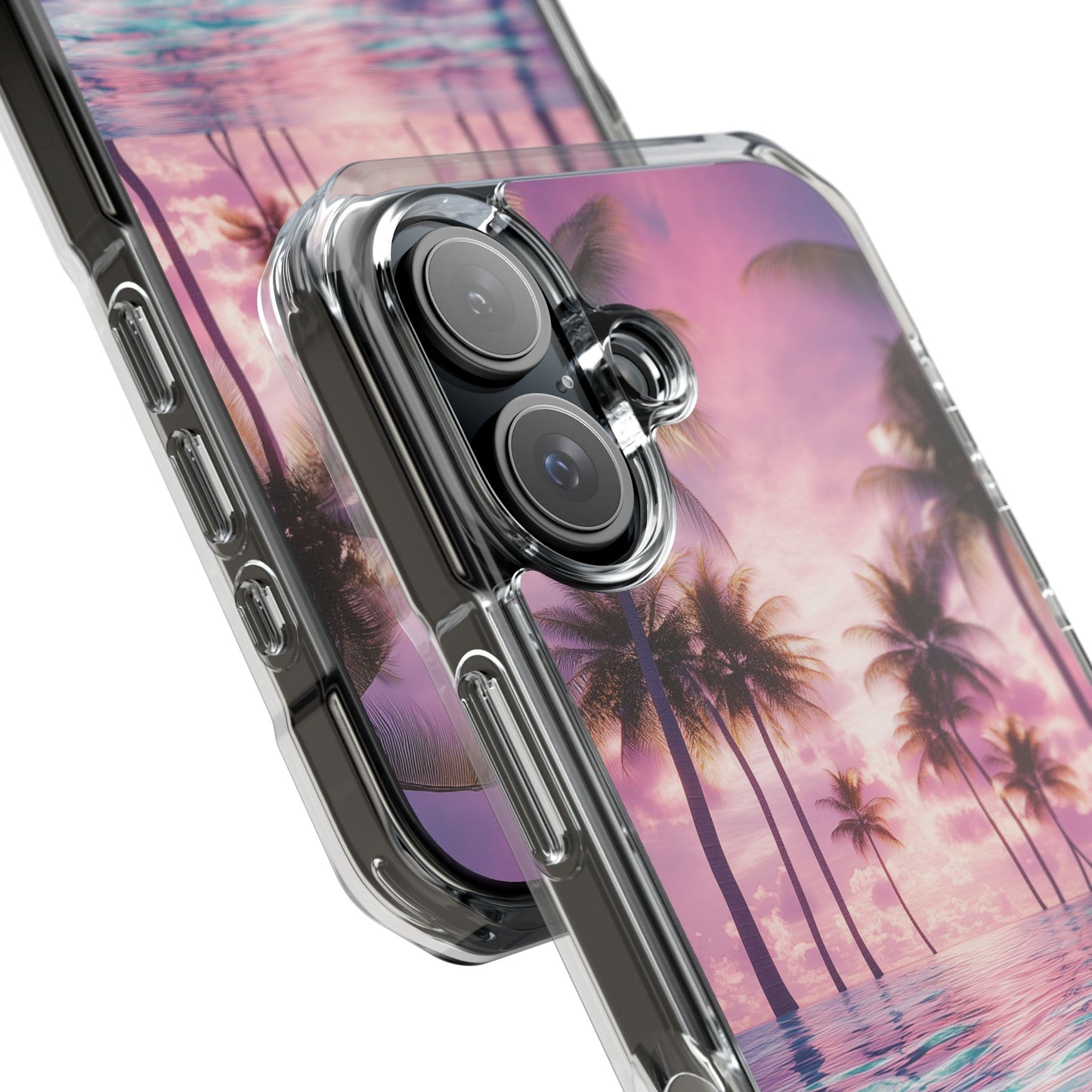Iridescent Tropical Wave Magnetic Clear iPhone Case