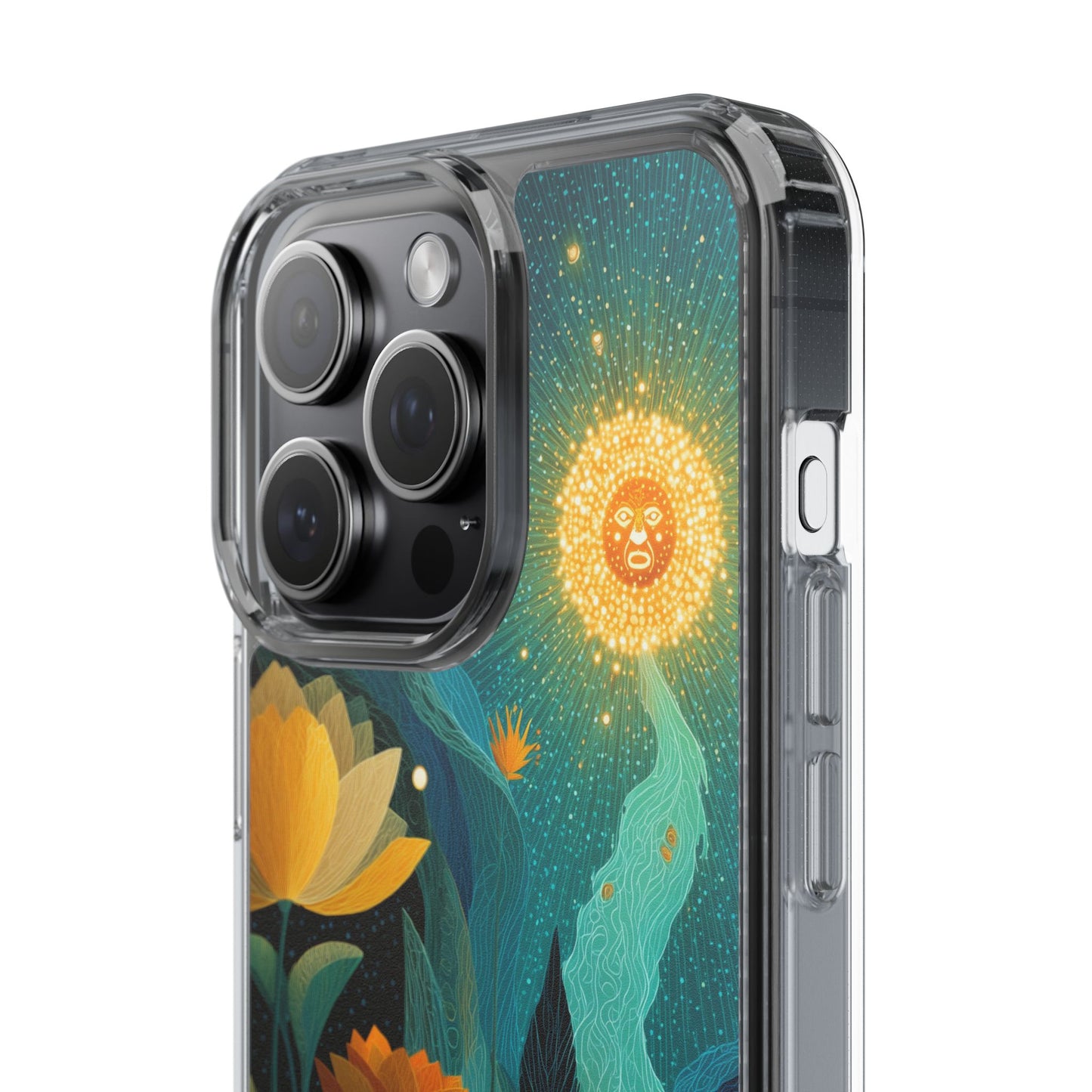 Deep Radiant Nature - Clear iPhone Case with Floral Design