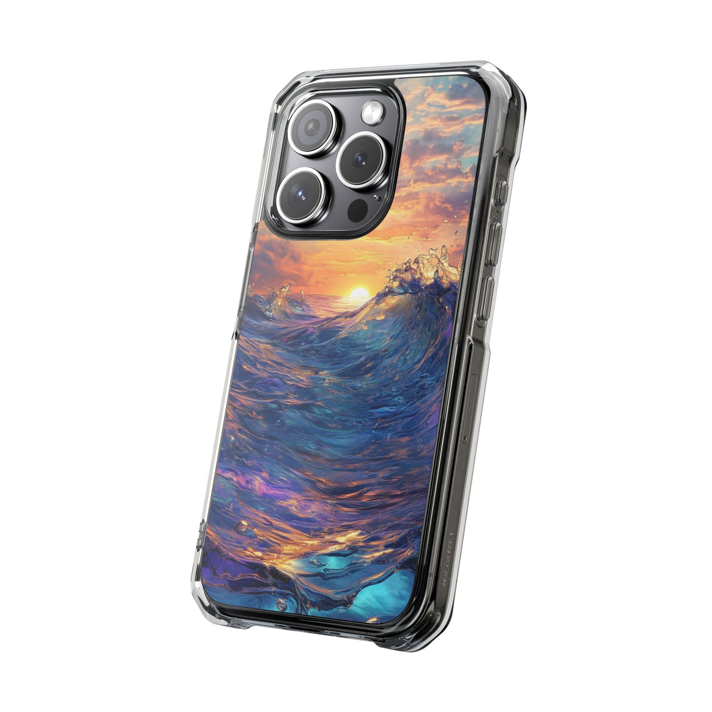 Glowing Tidal Wave Magnetic Clear iPhone Case