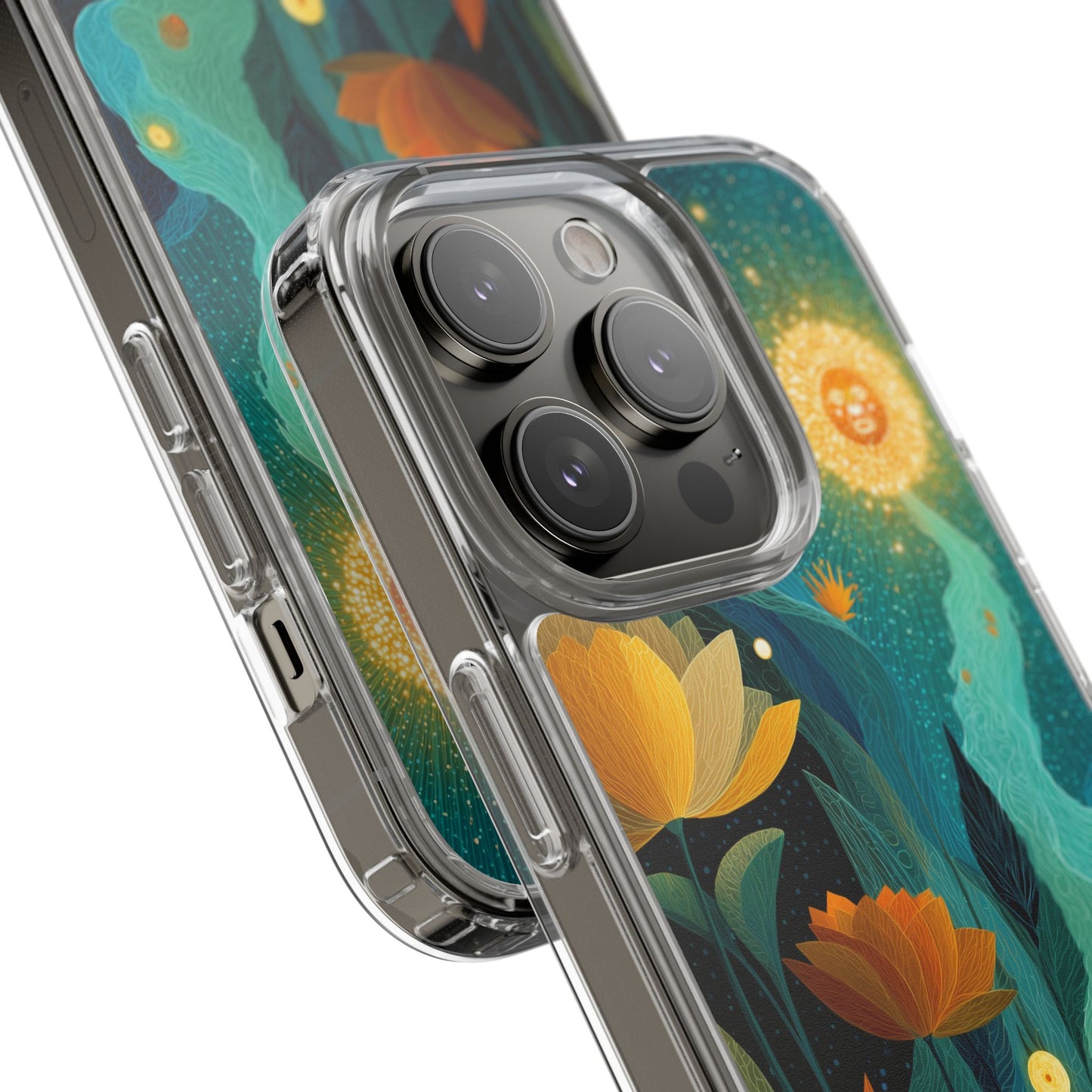 Deep Radiant Nature - Clear iPhone Case with Floral Design