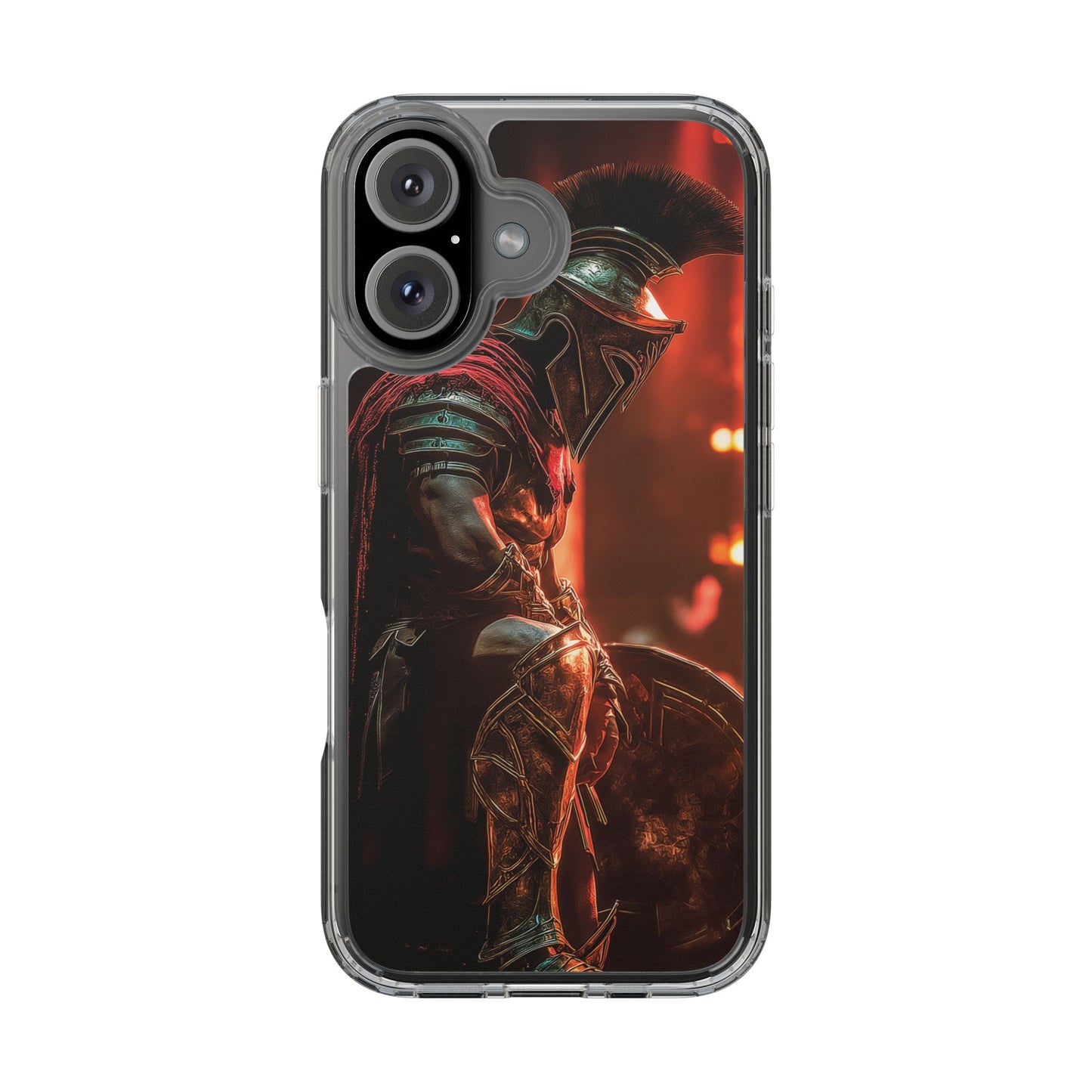 Leonidas Edition Spartan Warrior iPhone Case – Rugged Clear Protection with Bold Battle Inspired Design