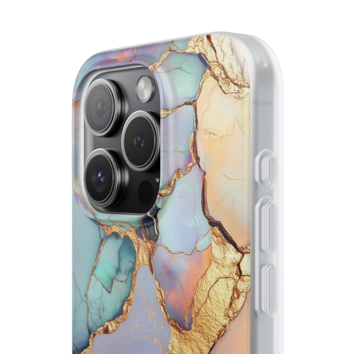 Iridescent Gold Cracks Flexi iPhone Case
