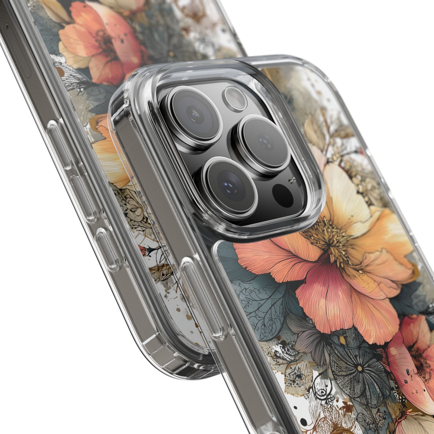 Floral Clear iPhone Case - Elegant Floral Boho Design