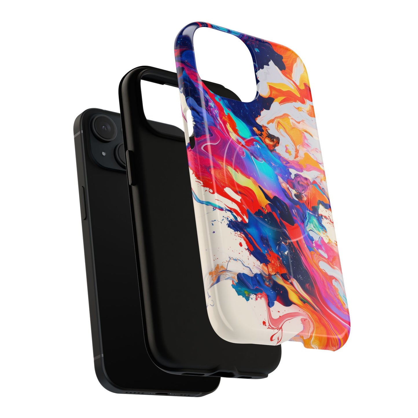Vibrant Tough Magnetic Case - Color Splash Design for iPhone