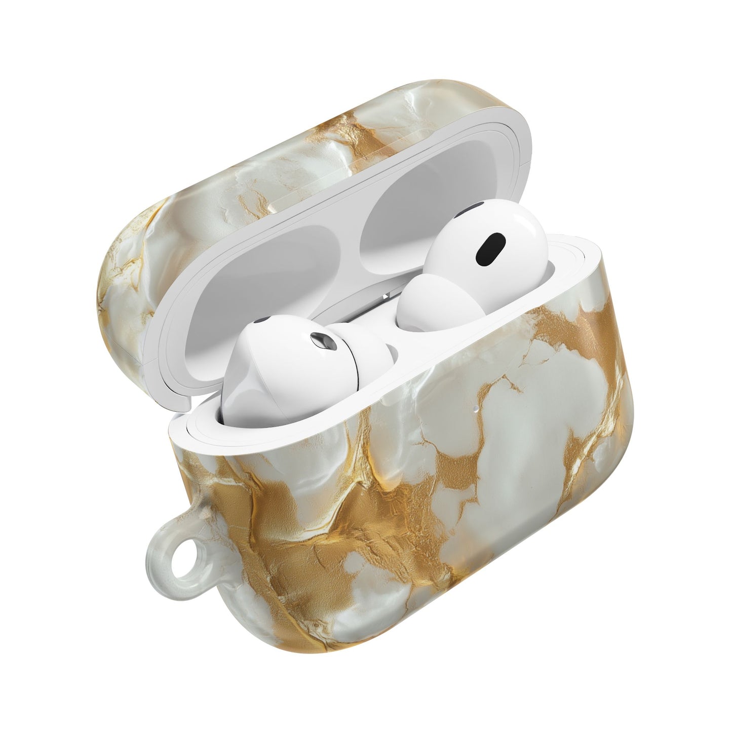 Lustrous Iridescent Gold & White Camo AirPods Case