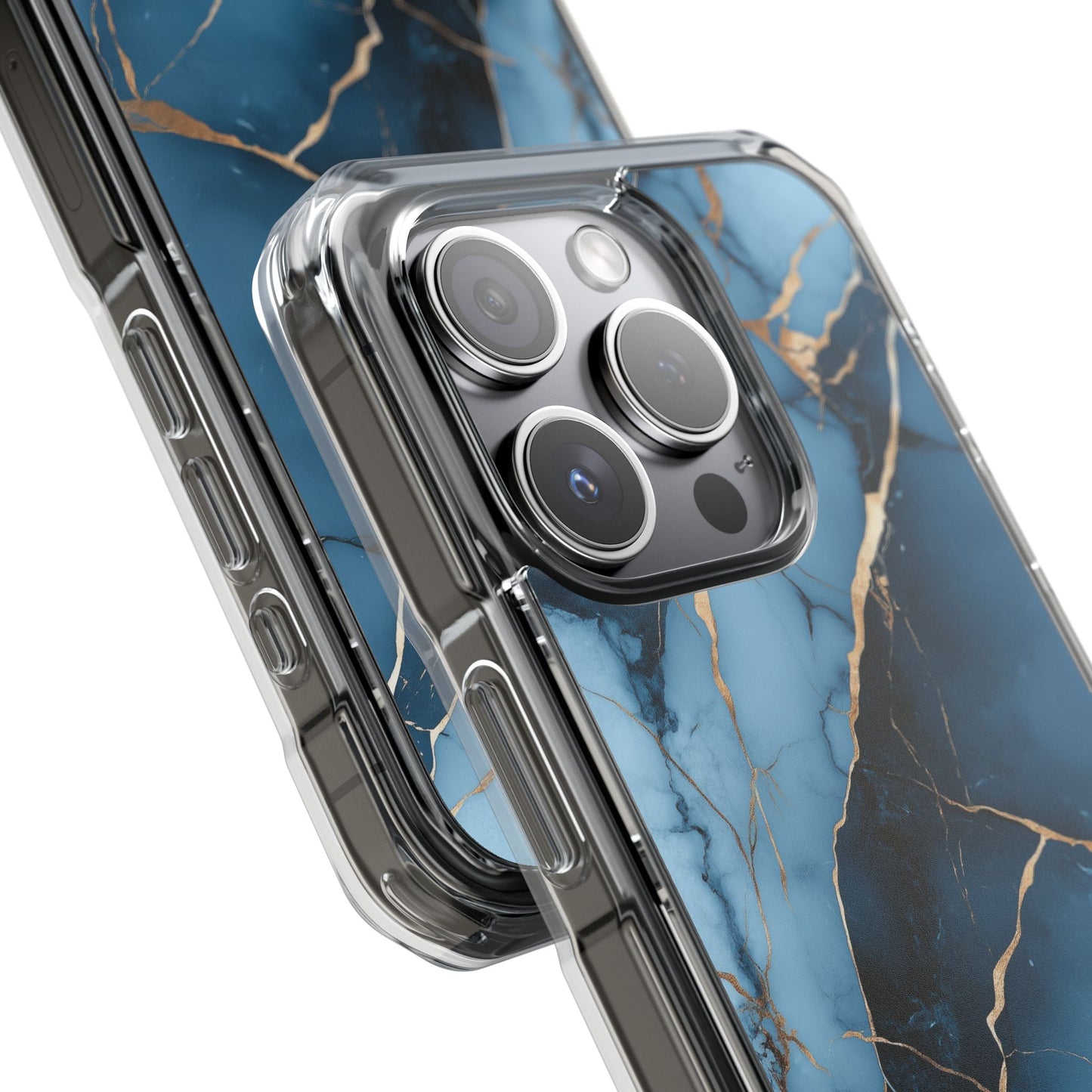 Gilded Blue Marble Clear Impact iPhone Case