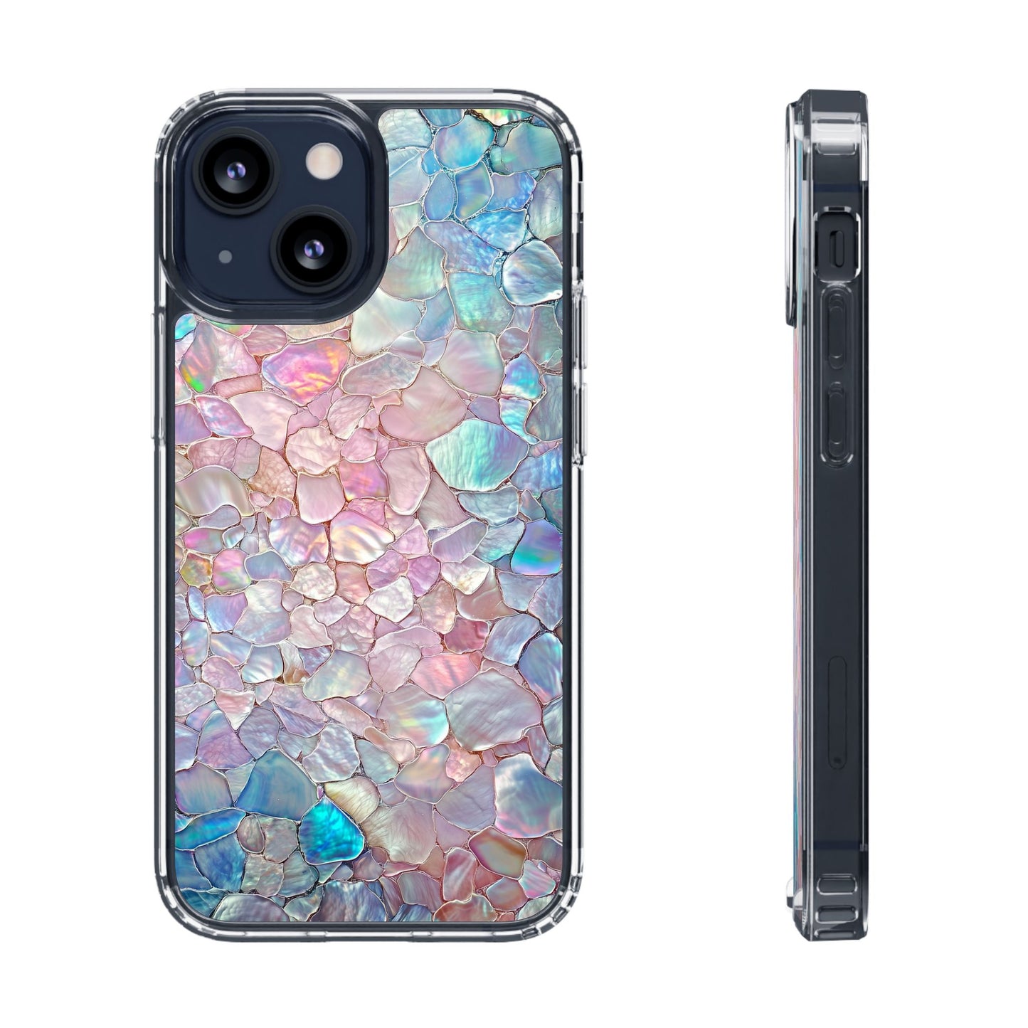Iridescent Shell Clear iPhone Case - Stylish Protection for Beach Lovers