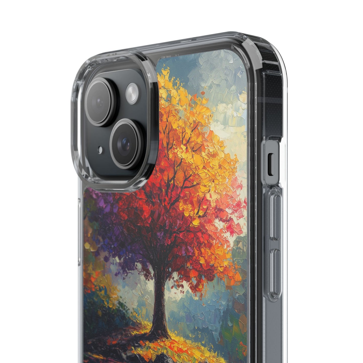 Autumn Landscape Phone Case - Clear Case with Vibrant Tree Design