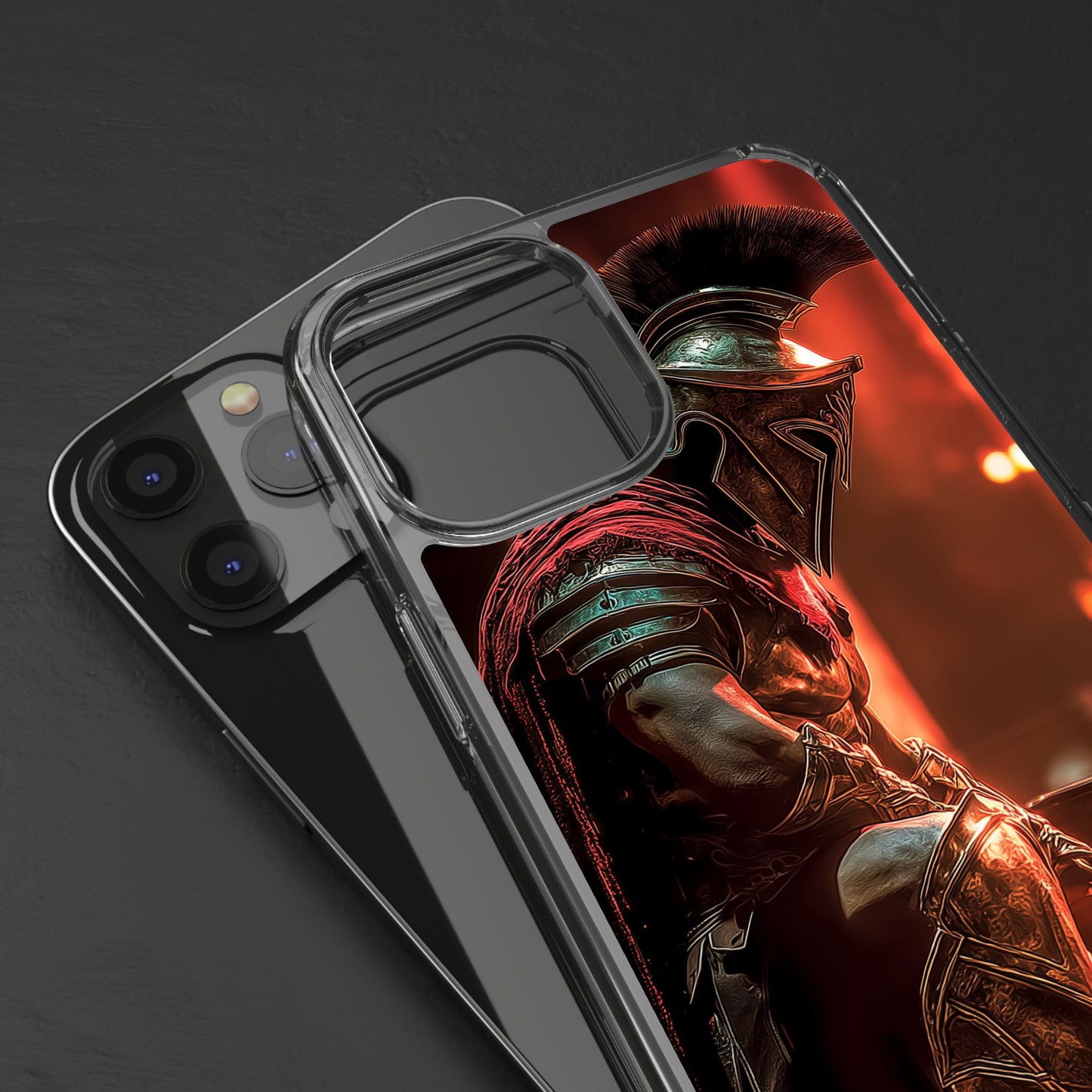 Leonidas Edition Spartan Warrior iPhone Case – Rugged Clear Protection with Bold Battle Inspired Design