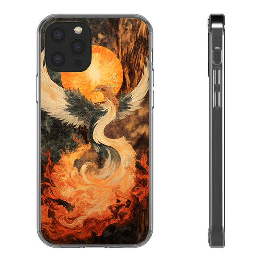 Phoenix Fire Clear iPhone Case - Artistic Protection for Creative Souls
