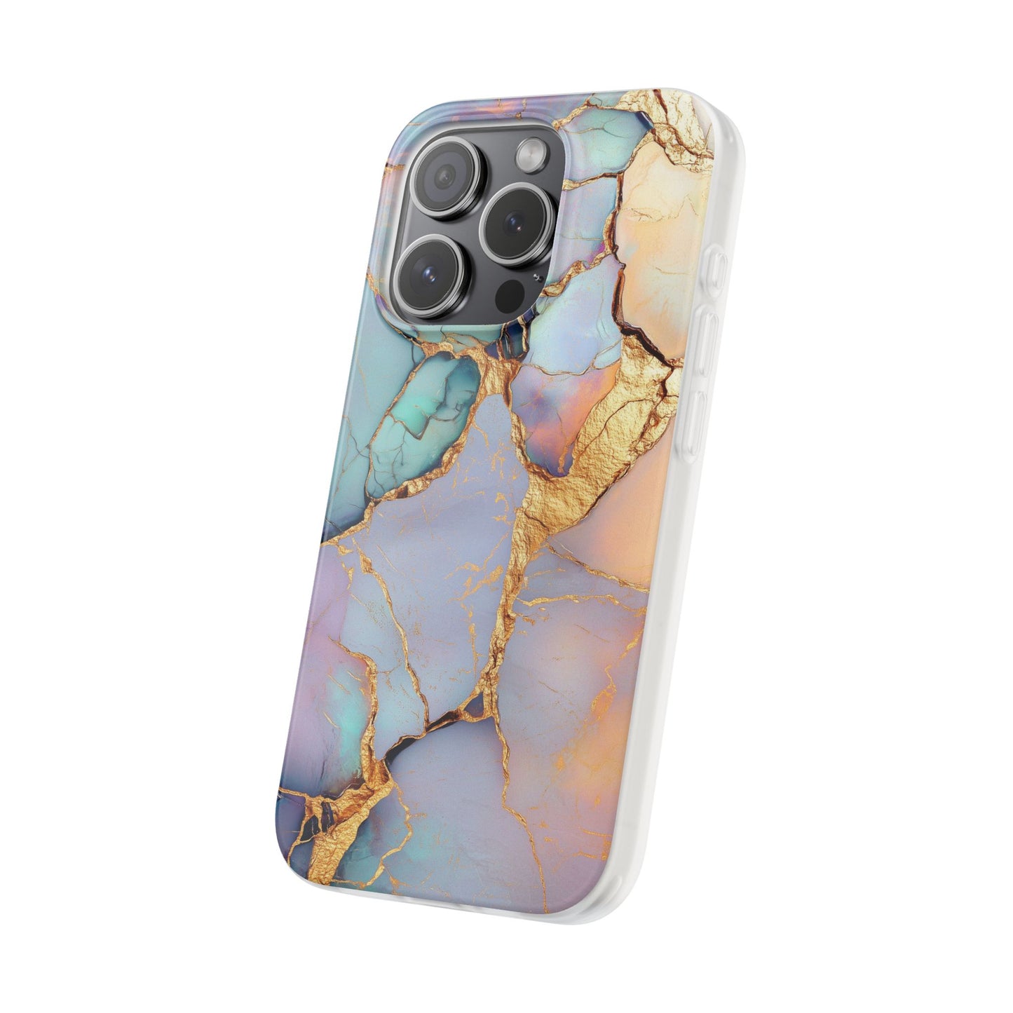 Iridescent Gold Cracks Flexi iPhone Case