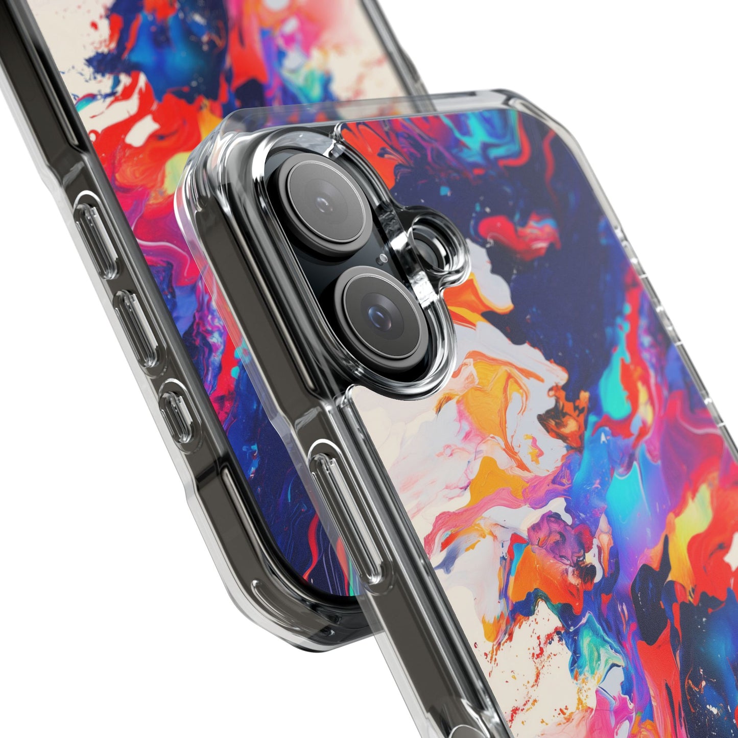 Vibrant Colorful Abstract Phone Case – Magnetic Clear Case for Bold & Stylish Protection