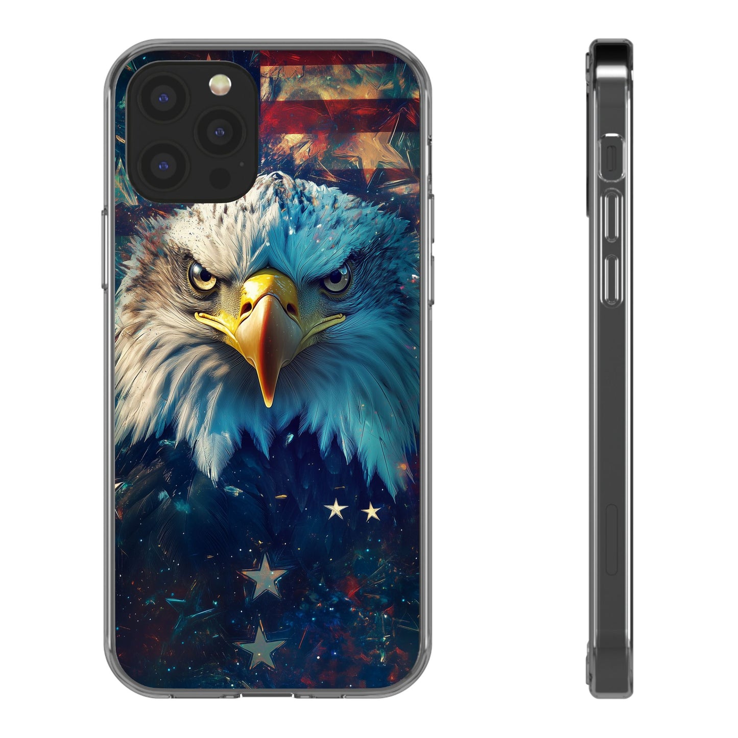 USA Eagle Design Clear Phone Case - Patriotic and Stylish