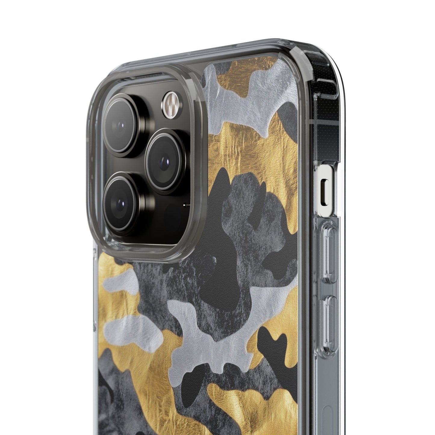 Metallic Gold Camo Clear Phone Case - Stylish Phone Cover