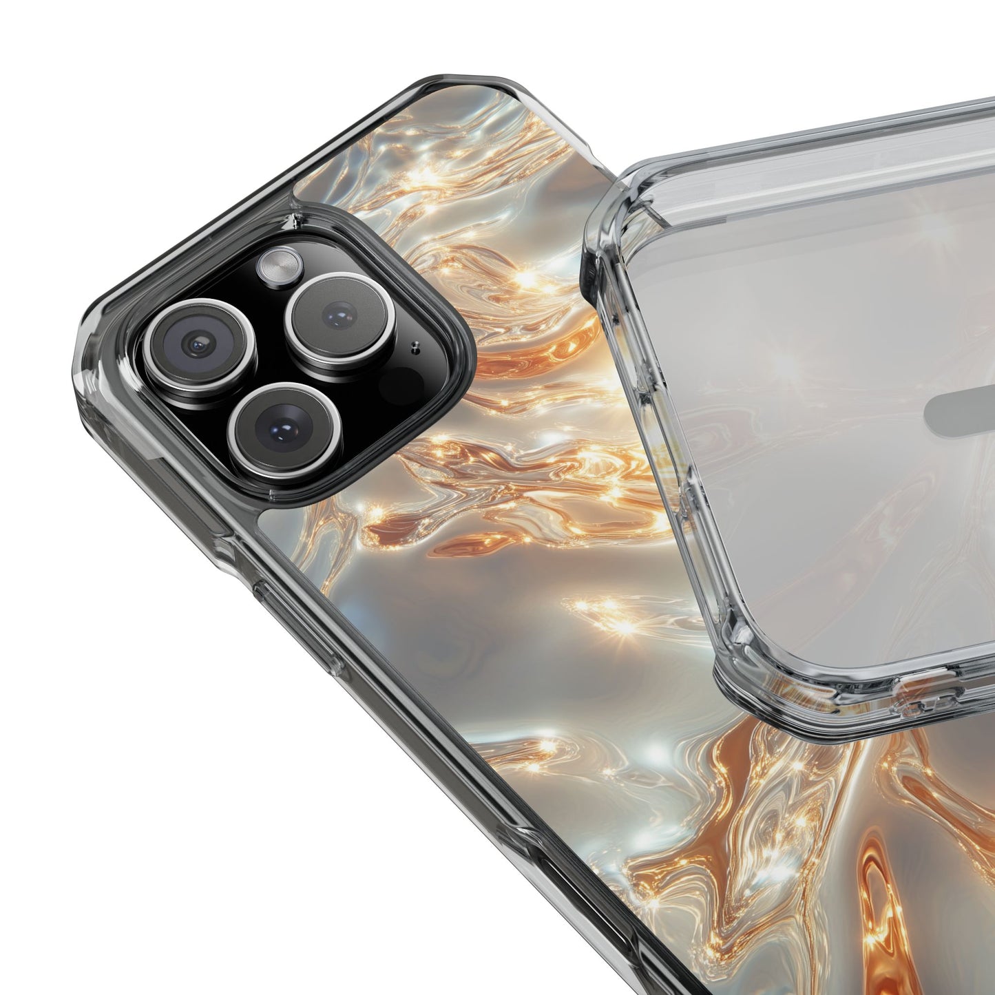 Lustrous Golden Waves MagSafe Clear iPhone Case