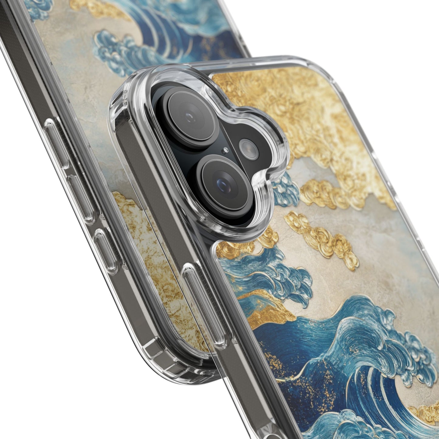 Golden Wave Clear Case - Stylish and Protective iPhone Cover