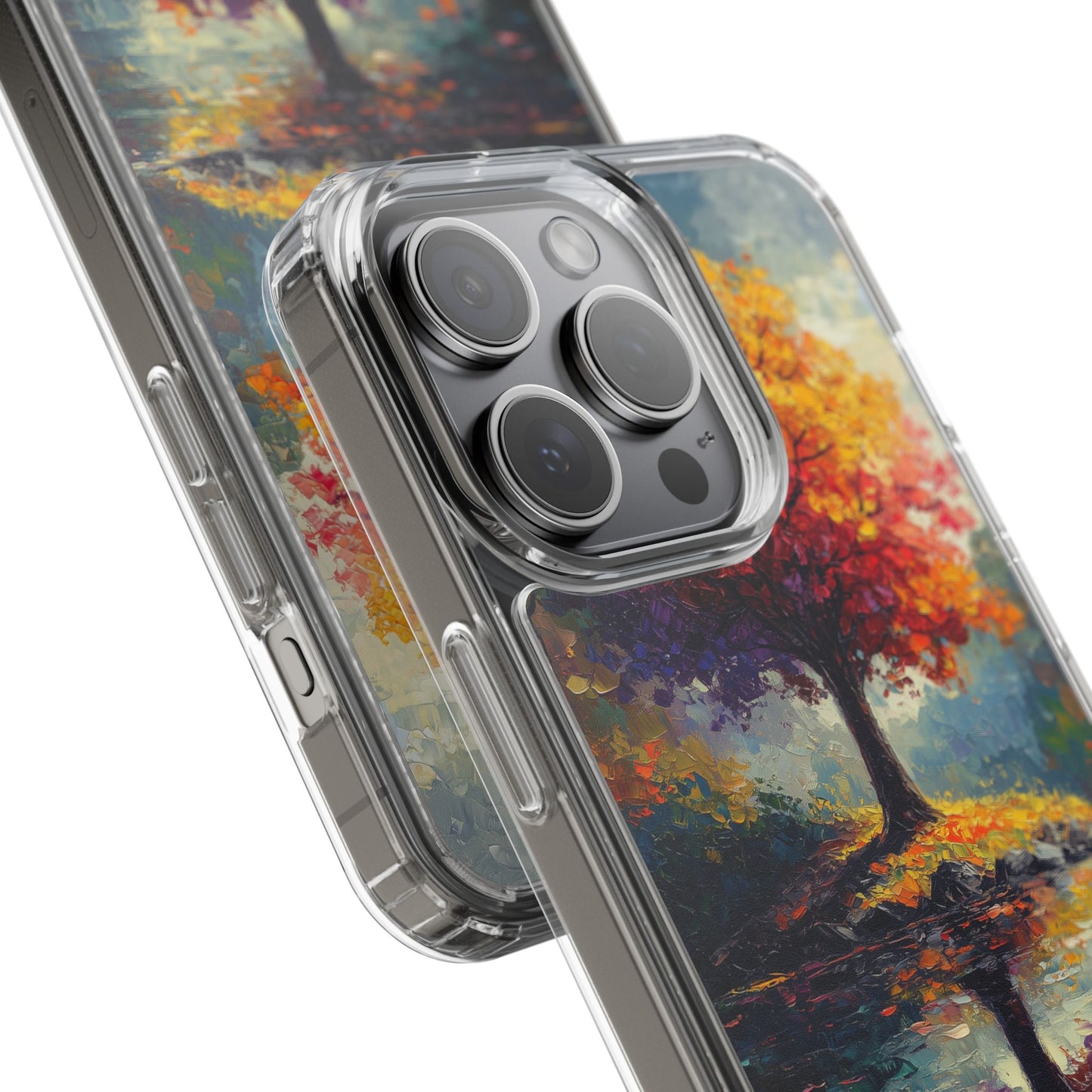 Autumn Landscape Phone Case - Clear Case with Vibrant Tree Design