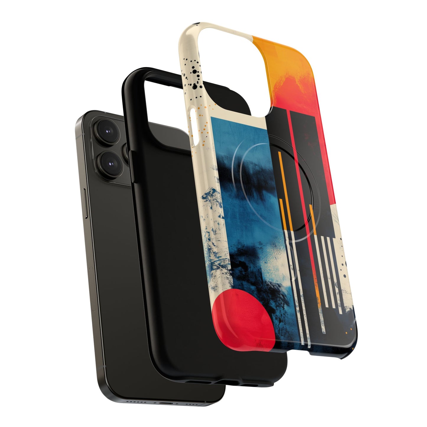 Abstract Tough Magnetic Phone Case - Colorful Geometric Design