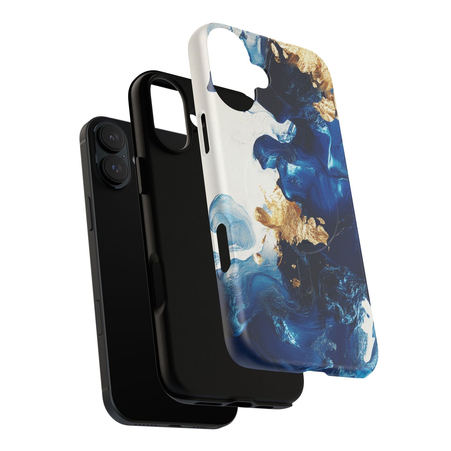 Stylish Tough Magnetic Phone Case – Durable & Chic Golden Blue Design for Smartphone Protection