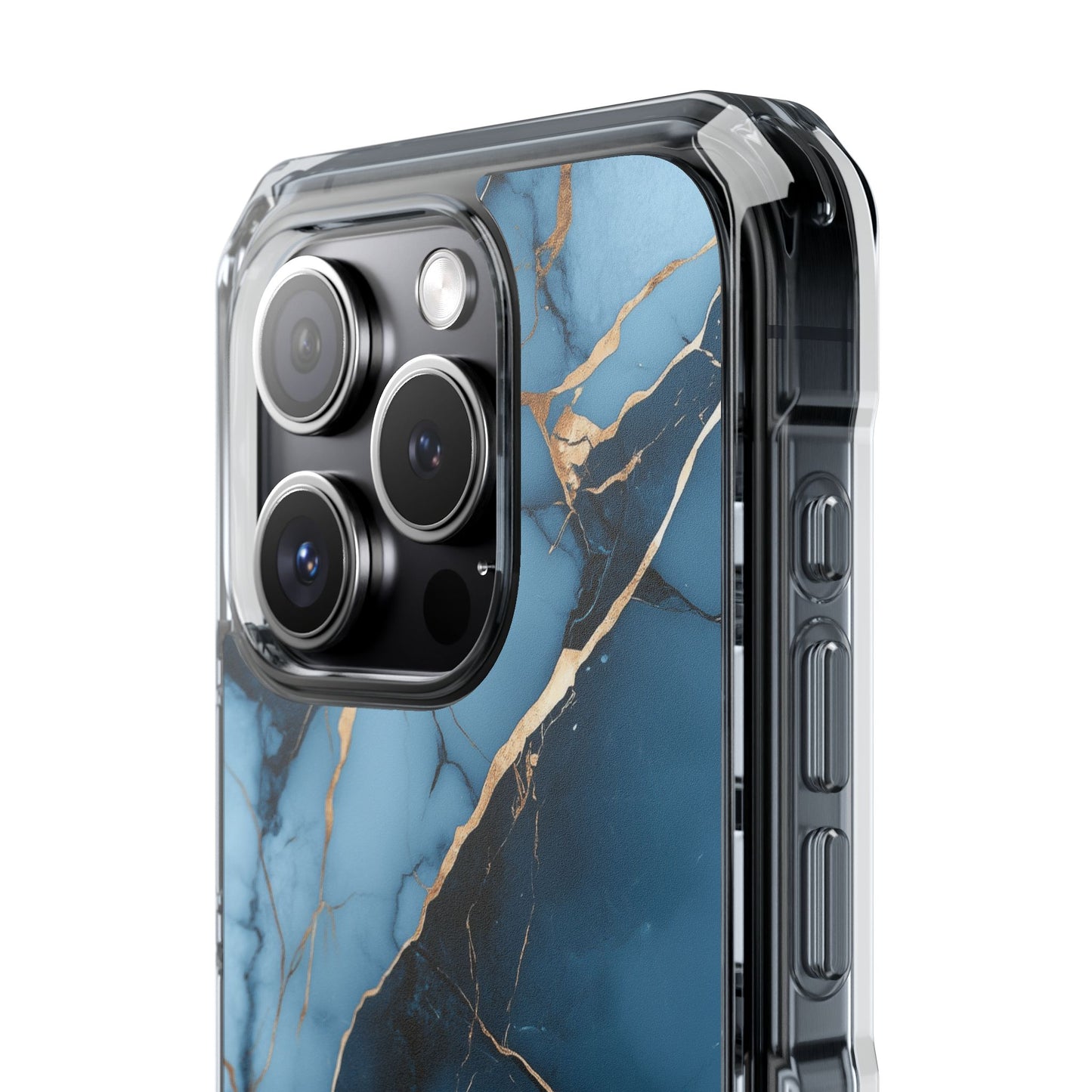 Gilded Blue Marble Clear Impact iPhone Case