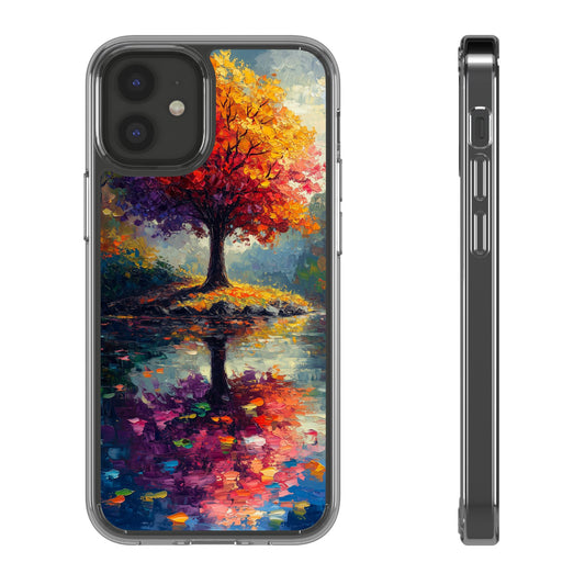 Autumn Landscape Phone Case - Clear Case with Vibrant Tree Design