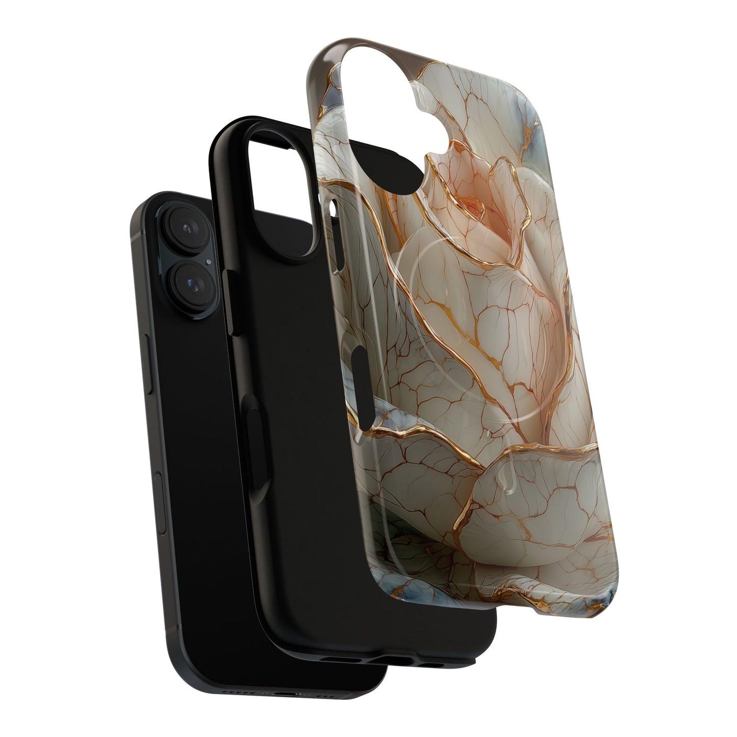Elegant Rose iPhone Case - Tough Magnetic Design for Stylish Protection