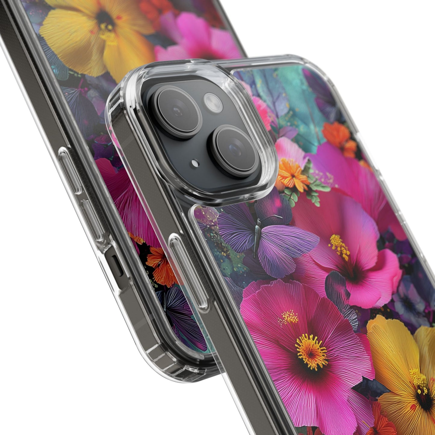 Vibrant Floral Butterfly iPhone Case – Slim Aesthetic Boho Nature Design