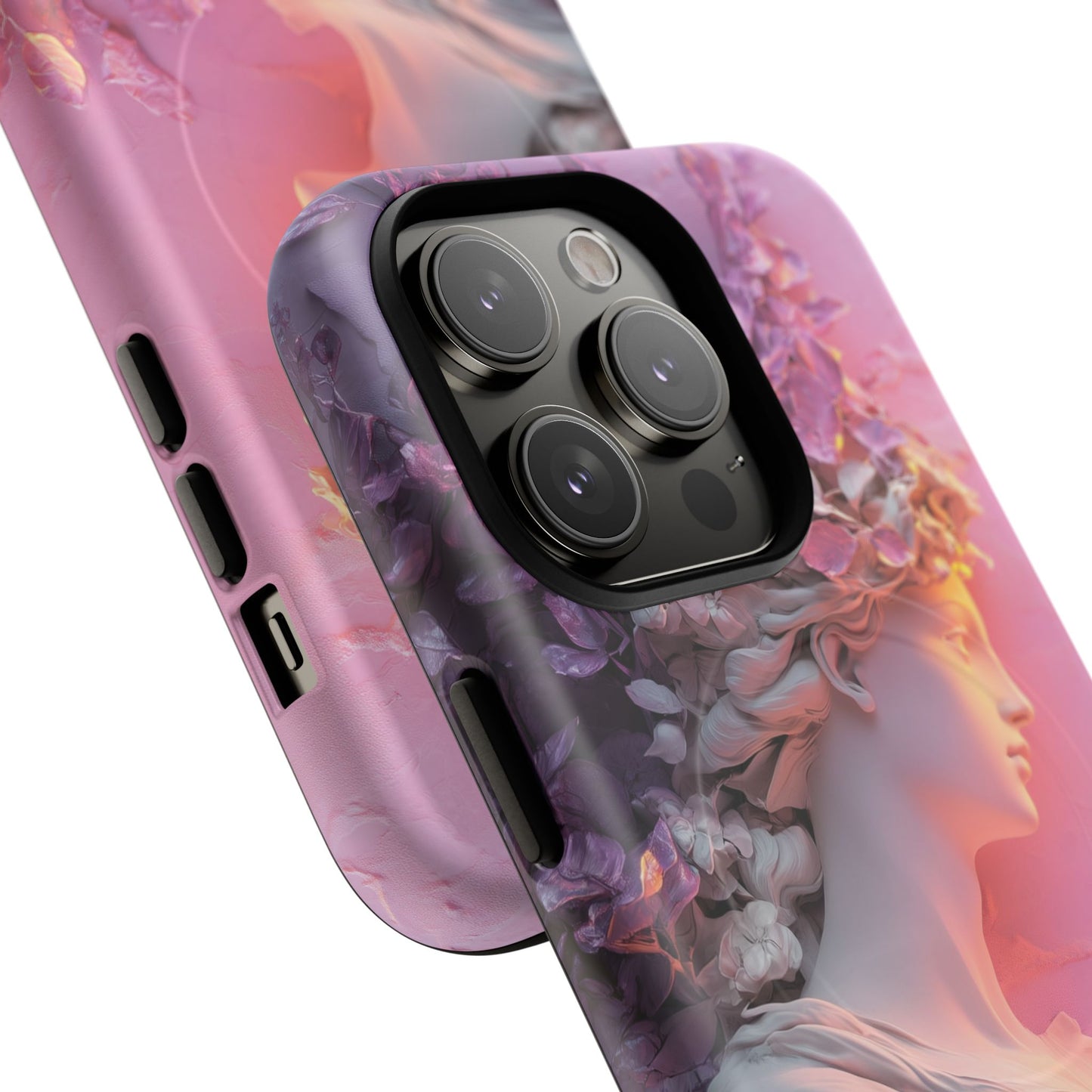 Elegant Floral Tough Magnetic Case for iPhone - Aesthetic Protection