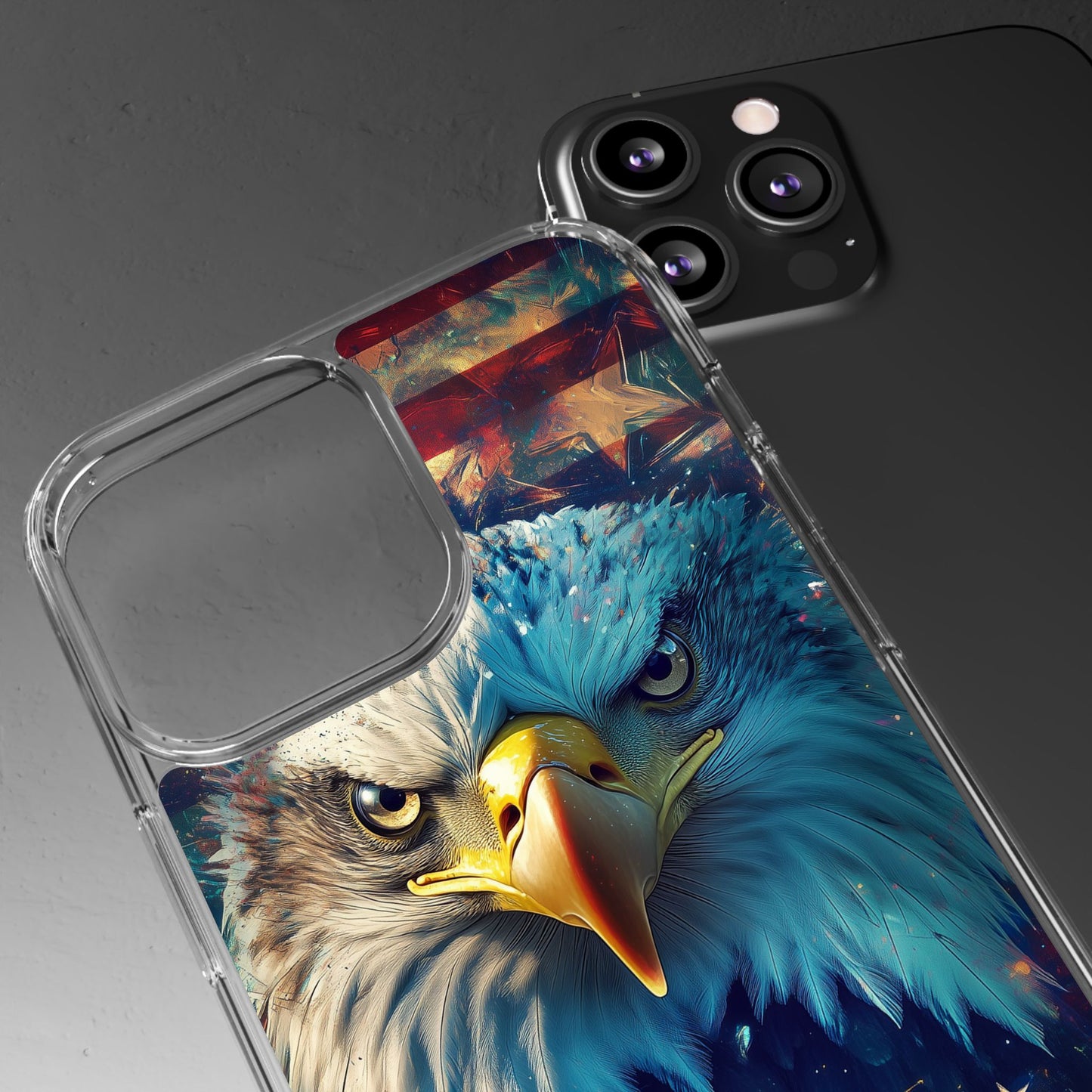 USA Eagle Design Clear Phone Case - Patriotic and Stylish