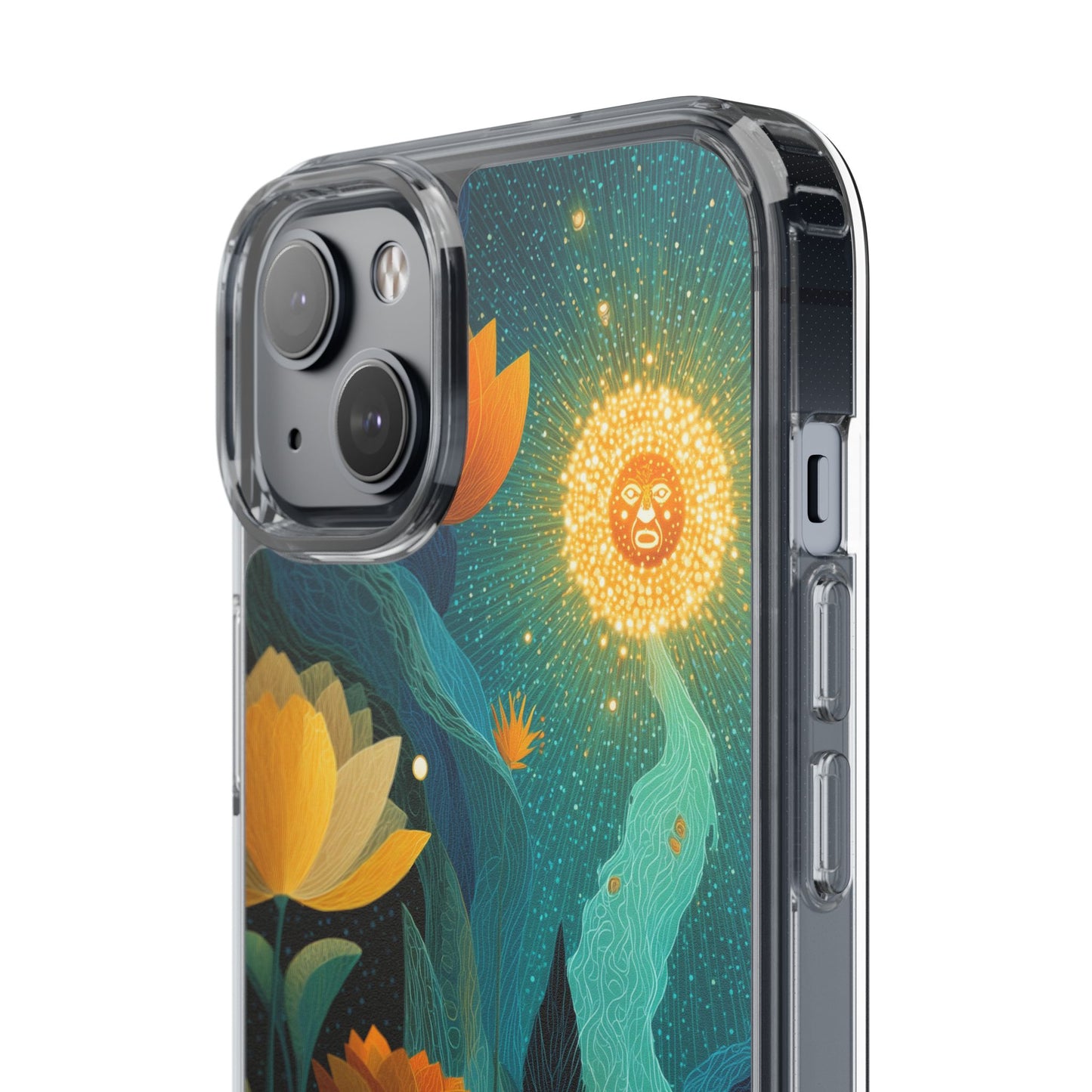 Deep Radiant Nature - Clear iPhone Case with Floral Design