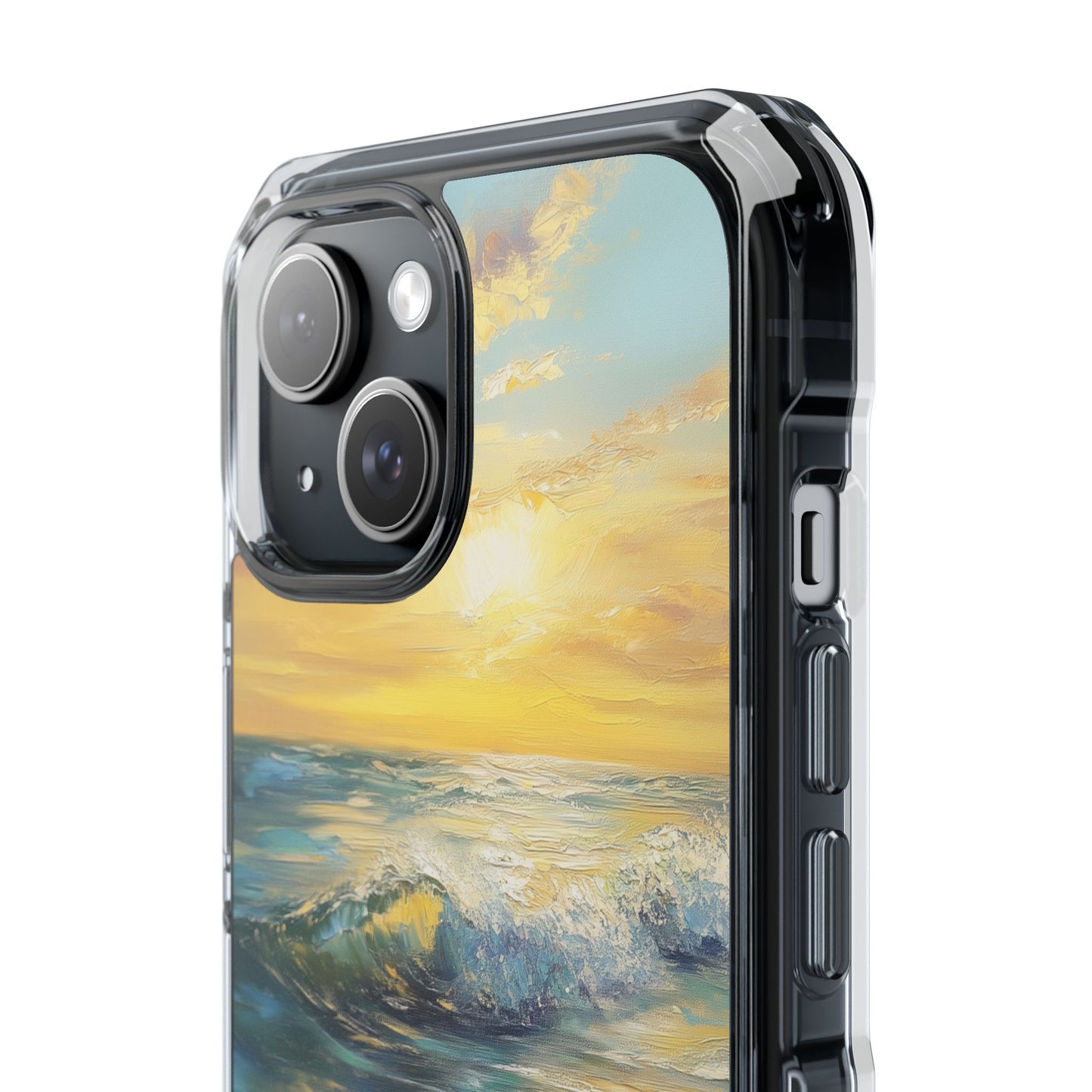 Ocean Sunset Oil Painting Magnetic Clear Impact iPhone Case