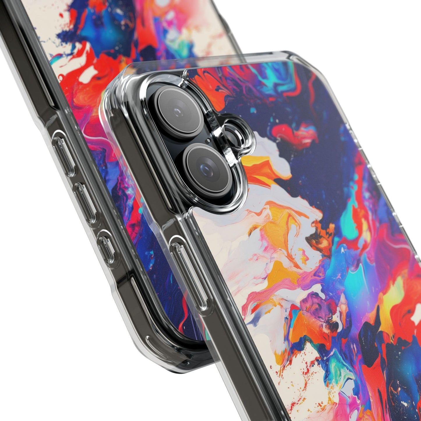Vibrant Colorful Abstract Phone Case – Magnetic Clear Case for Bold & Stylish Protection